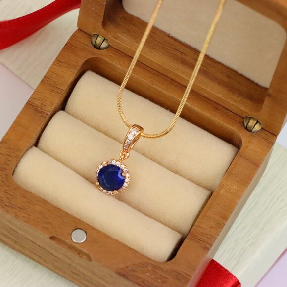 "Deep Purple Crystal Pendant with Sparkling Accents in Rose Gold, XPPT1459 - Picture 10 of 13